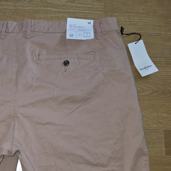 Goodfellow & Co Flat Front The Every Wear Shorts Coral Pink Size 42 NWT D-2846 - Picture 6 of 6